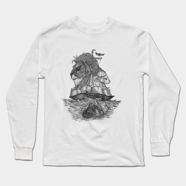 Lion and Lamb Long Sleeve T-Shirt by k33nArt